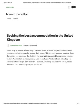 Seeking the best accommodation in the United Kingdom _ by howard macmillan