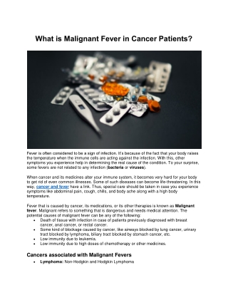 What is Malignant Fever in Cancer Patients