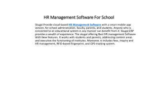HR Management Software For School