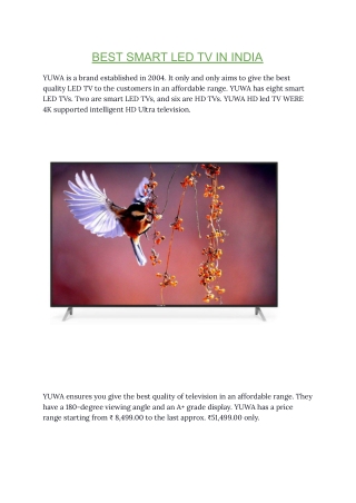 BEST SMART LED TV IN INDIA