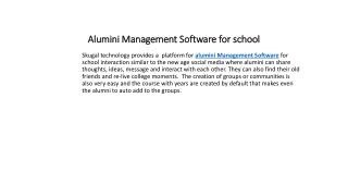 Alumini Management Software for school