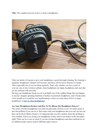_The complete process of how to clean a headphones
