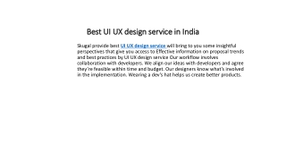 Best UI UX design service in India