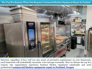 The Top Five Reasons When One Requires Commercial Kitchen Equipment Repair In Portland