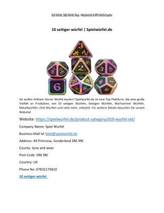 10 seitiger würfel | Spielwürfel.de