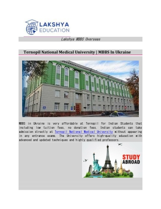 Ternopil National Medical University | MBBS In Ukraine