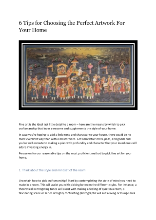 6 tips for choosing artworks for your home