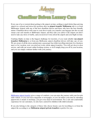 Chauffeur Driven Luxury Cars