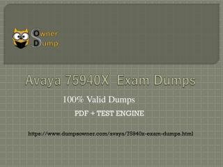 Real Avaya 75940X dumps PDF - Latest 75940X Exam Questions