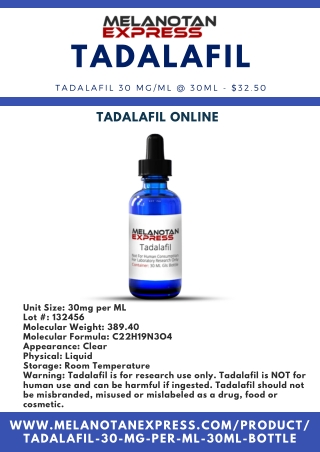 Tadalafil online (30 MgMl @ 30ml)