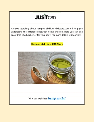 Hemp vs cbd | Just CBD Store