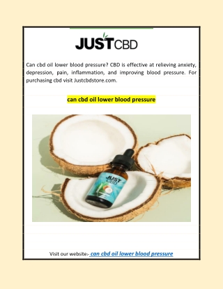 can cbd oil lower blood pressure
