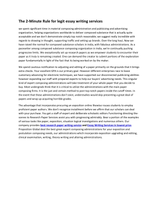 The 2-Minute Rule for legit essay writing services