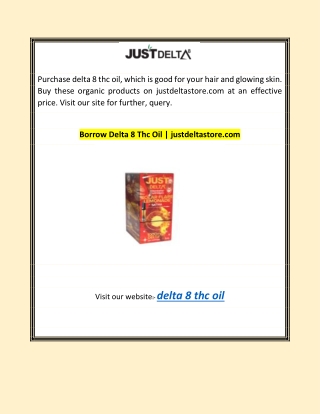 Borrow Delta 8 Thc Oil | justdeltastore.com