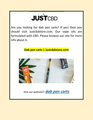 Dab pen carts | Justcbdstore.com