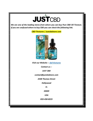 CBD Tinctures  Justcbdstore.com