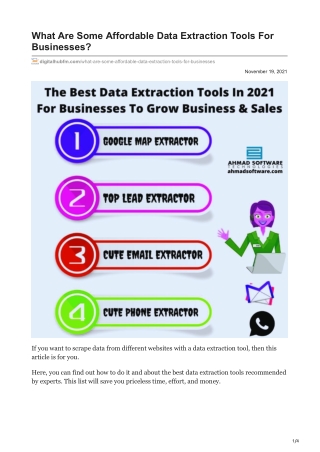 What Are Some Affordable Data Extraction Tools For Businesses