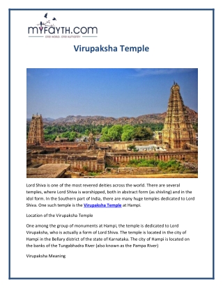 Virupaksha Temple