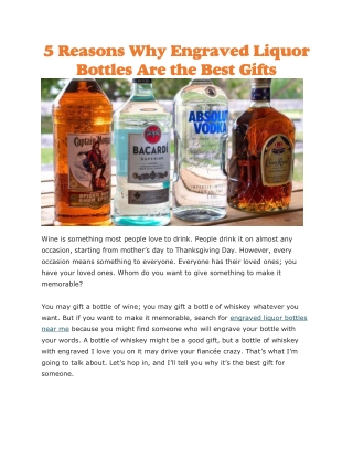 Engraved liquor bottles near me