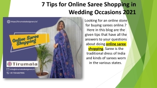 7 Tips for Online Saree Shopping in Wedding Occasions 2021
