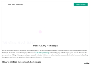 Make Aol my Homepage