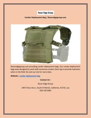 Condor Deployment Bag | Razoredgegroup.com