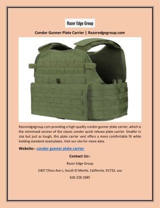 Condor Gunner Plate Carrier | Razoredgegroup.com