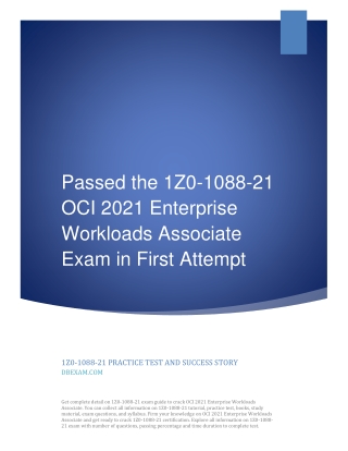 Passed the Oracle 1Z0-1088-21 Certification Exam in First Attempt