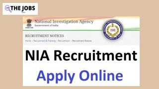 Apply for NIA Recruitment 2021