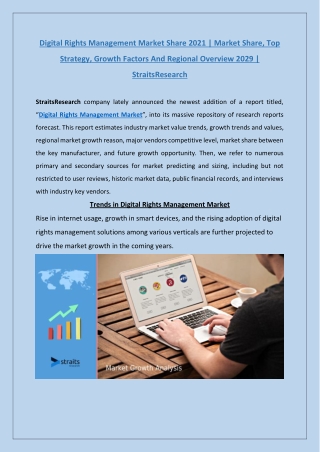 Digital Rights Management Market Size 2021 | StraitsResearch