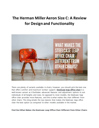 The Herman Miller Aeron Size C A Review for Design and Functionality