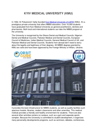 KYIV MEDICAL UNIVERSITY (KMU)