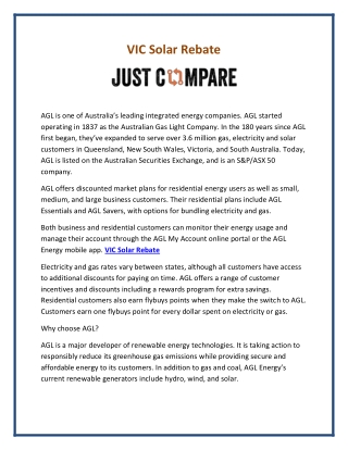 VIC Solar Rebate