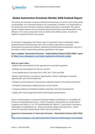 2021 Automotive Drivetrain Market Global Analysis Report