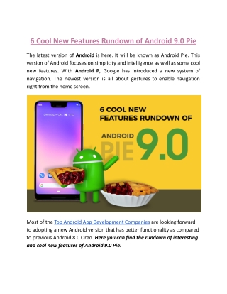 6 Cool New Features Rundown of Android 9