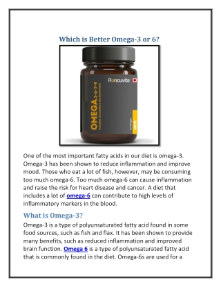 Which is Better Omega-3 or 6?