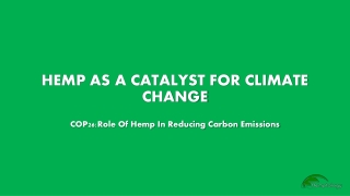 Hemp as a catalyst for climate change