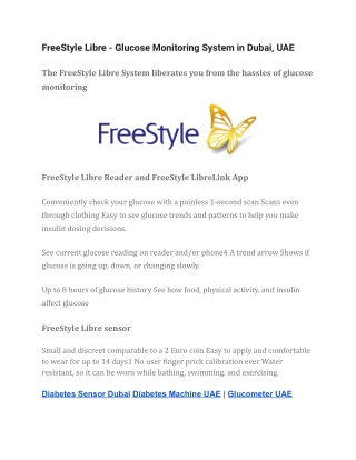 FreeStyle Libre - Glucose Monitoring System in Dubai, UAE