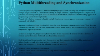 Python Multithreading and Synchronization