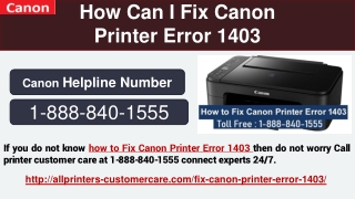 How Can I Fix Canon Printer Error 1403 - 1-888-840-1555 Helpline toll free