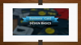 Business card design basics