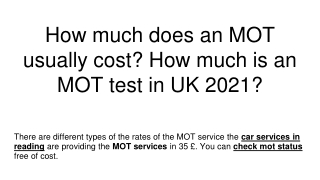 How much does an MOT usually cost_ How much is an MOT test in UK 2021_