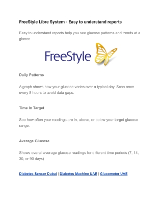FreeStyle Libre System - Easy to understand reports