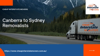 Canberra to Sydney Removalists | Cheap Interstate Movers