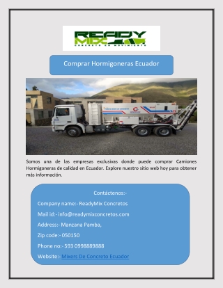 Mixers De Concreto Ecuador