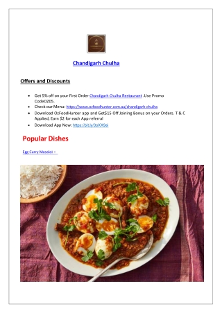 5% off - Chandigarh Chulha Indian Menu St Albans Takeaway, VIC