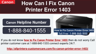 How Can I Fix Canon Printer Error 1403 - 1-888-840-1555 Helpline toll free