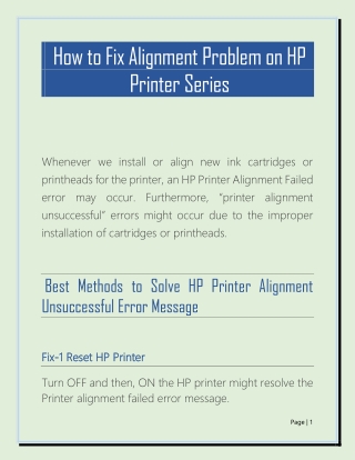 How to Fix Alignment Problem on HP Printer Series