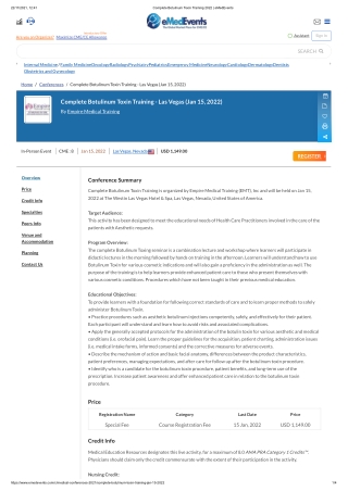 Complete Botulinum Toxin Training 2022 _ eMedEvents