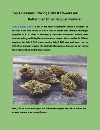 Top 4 Reasons Proving Delta 8 Flowers are Better than Other Regular Flowers